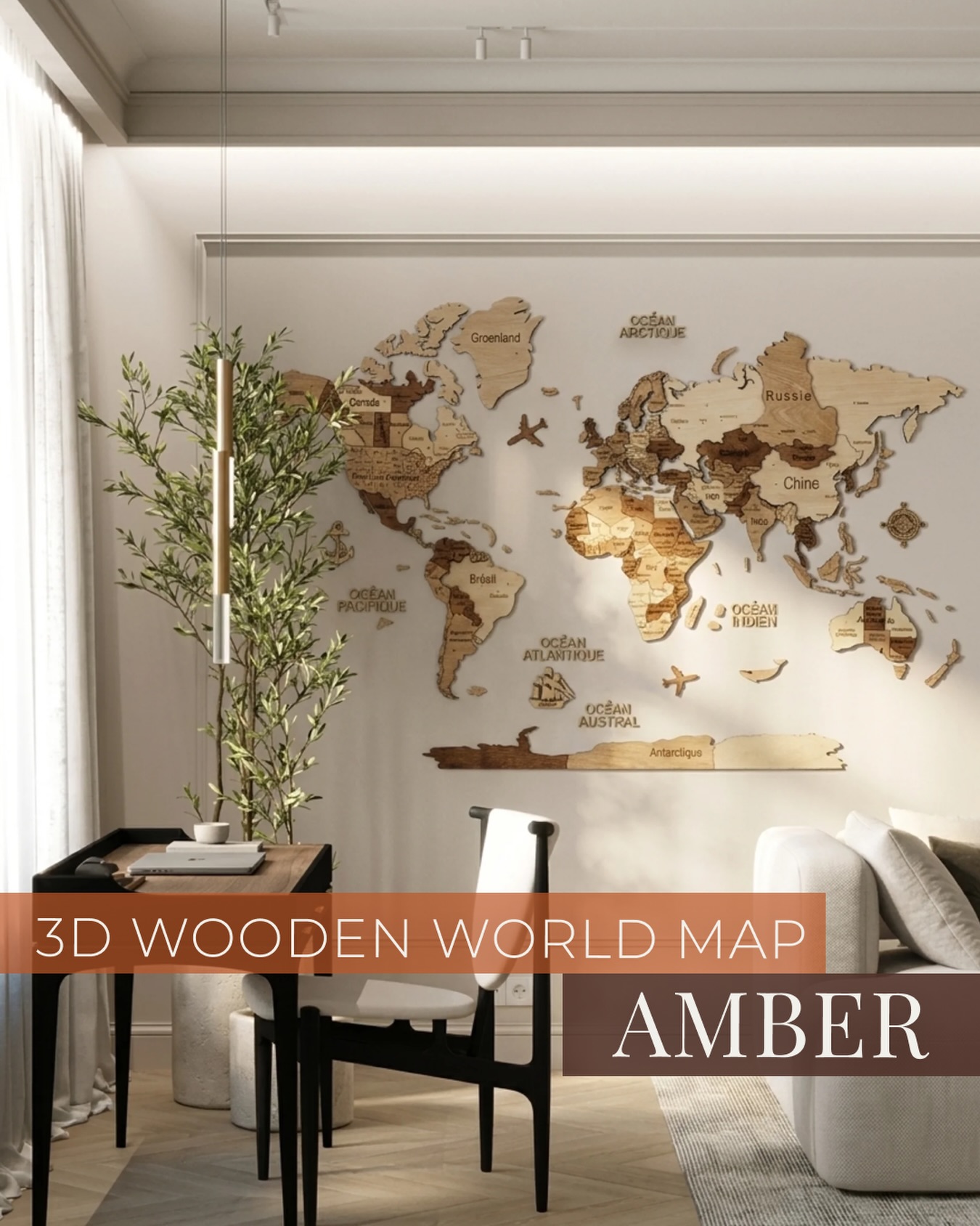L’Élégance du Voyage chez Vous 🪵✈️

Cette carte du monde en bois 3D «Amber» apporte une touche de chaleur naturelle et de raffinement à votre intérieur. C’est un décor unique qui sublime chaque espace avec authenticité. Idéal pour votre passion. 

✨ Commandez dès maintenant. Offrez à vos murs un style unique en quelques clics seulement. Rendez-vous sur notre site pour choisir votre modèle et transformer votre intérieur !