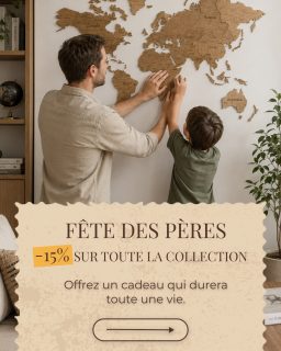 🎁 La Fête des Pères approche… et le plus beau cadeau est souvent celui qui crée des souvenirs.

Pour les papas passionnés par la France, amoureux des voyages ou amateurs de grands vins, nous avons sélectionné des idées cadeaux qui trouveront leur place dans leur intérieur et les accompagneront dans leurs prochaines aventures 🌍🍷

✨ Profitez de -15 % sur toute notre collection avec le code PAPA15.
🛒 Commandez dès maintenant sur notre site et offrez un cadeau unique qui durera toute une vie.

#FeteDesPeres  #IdeeCadeau #CarteEnBois  #Voyage
