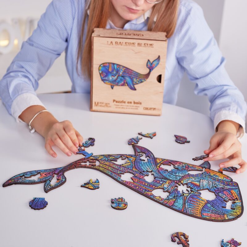 La Baleine Bleue Puzzle en bois