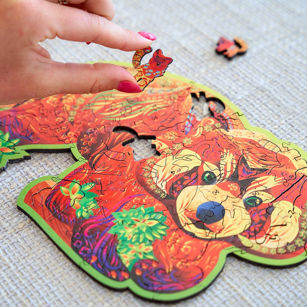 Puzzles d'animaux en bois uniques pour adultes et enfants, puzzle