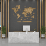 Carte du monde murale en bois