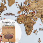 Carte du monde murale en bois