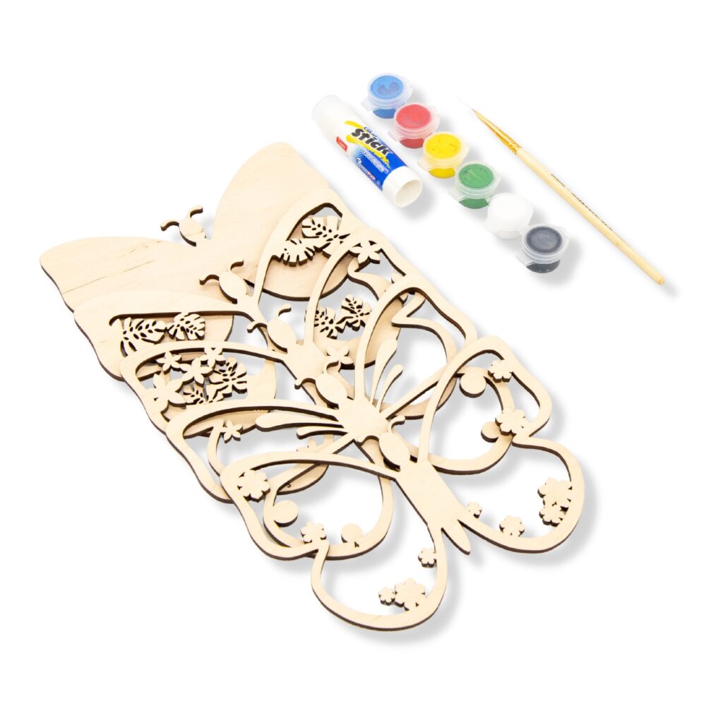 Kit Créatif 36 Pièces En Bois à Peindre – 12 Modèles (animaux, Fleurs) Avec Cordes En Chanvre – Activité Manuelle Enfant