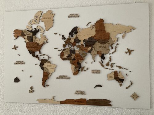 3D wooden world map Multicolor photo review