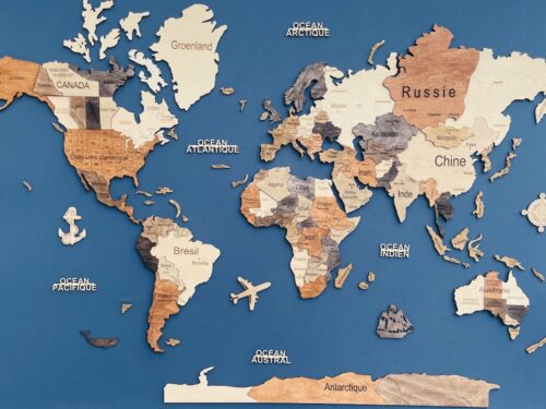 Carte du monde en bois 3D Multicolor photo review