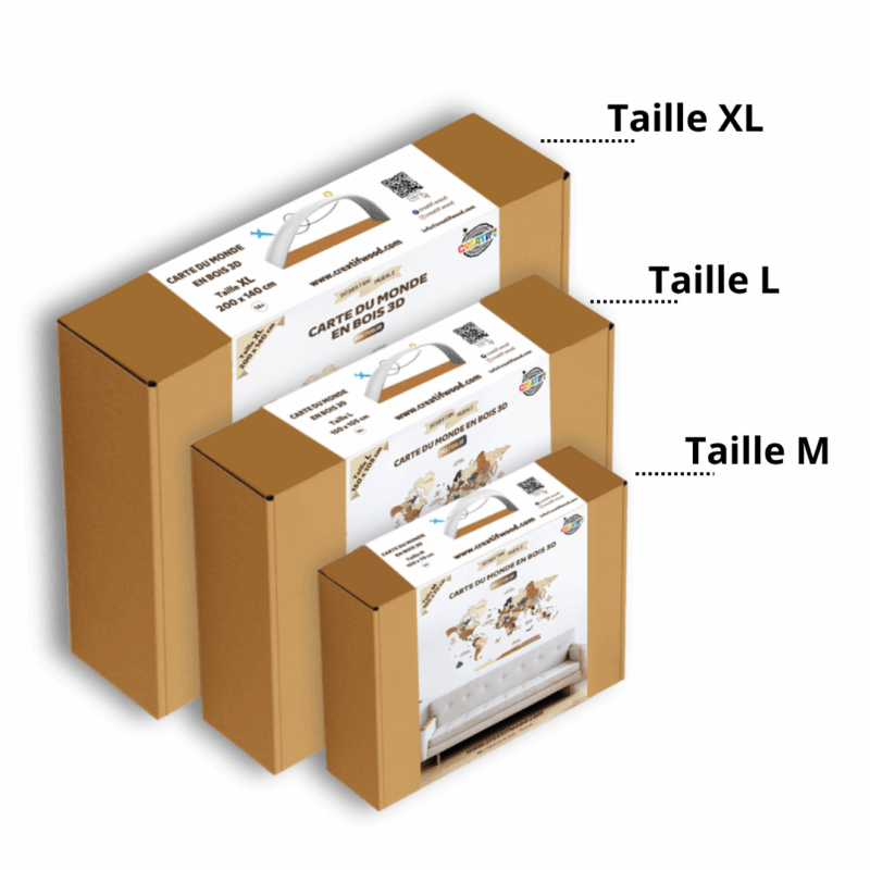 Carte du monde murale en bois