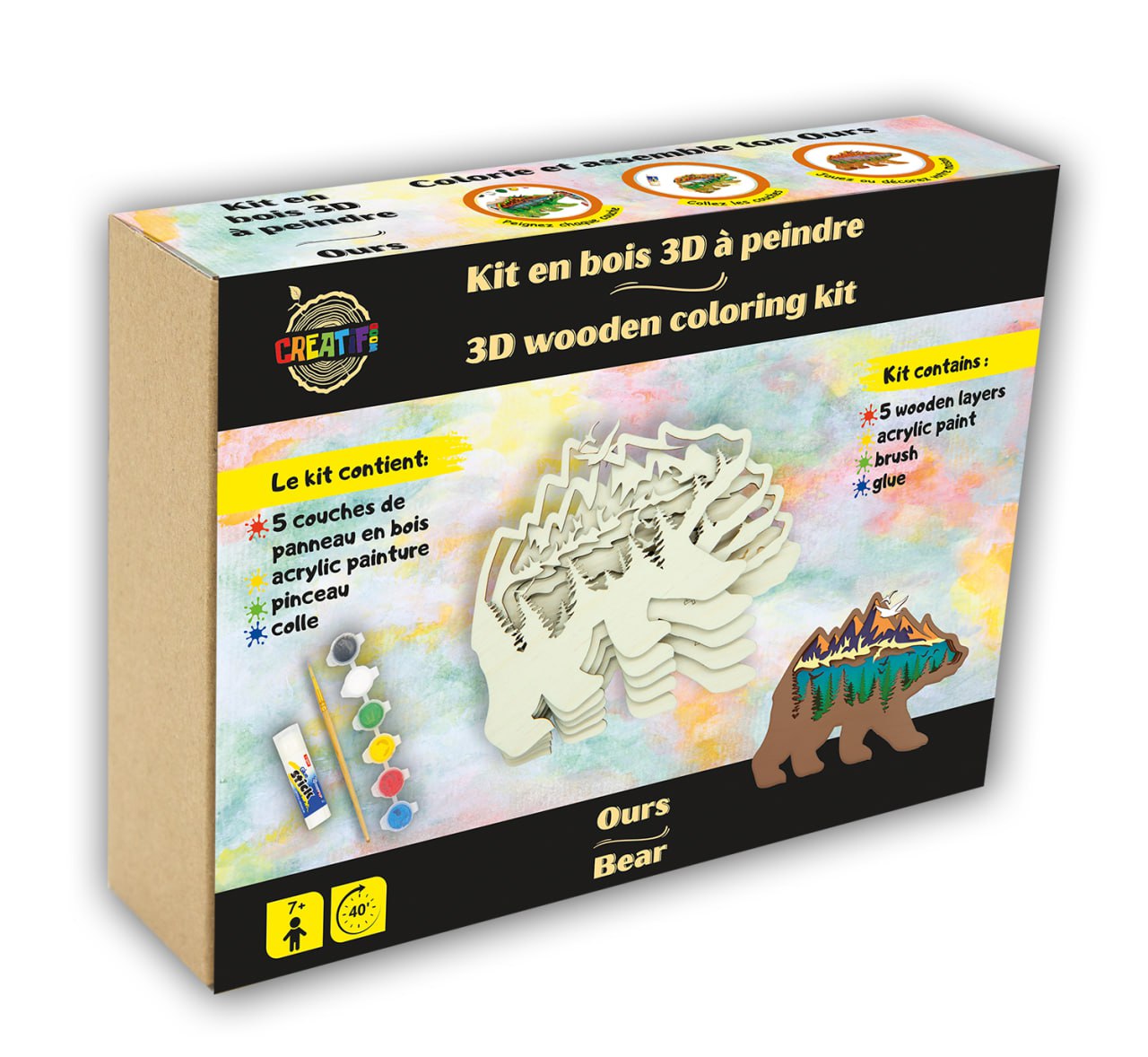 DIY Pâques Pour Enfants Activité Manuelle Enfant Paques Kit - 60 Ornements En Bois à Peindre Avec Peintures Et Accessoires Cadeau Créatif Pâques Bricolage Enfant Peinture