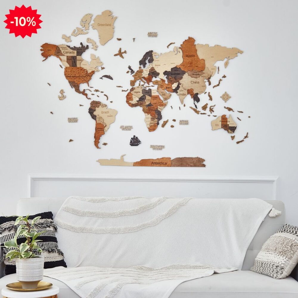 Carte Du Monde En Bos, Carte Murale En Bos 3D, Carte Murale En Bos, Carte Du Monde De Voyage