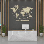 Carte du monde murale en bois