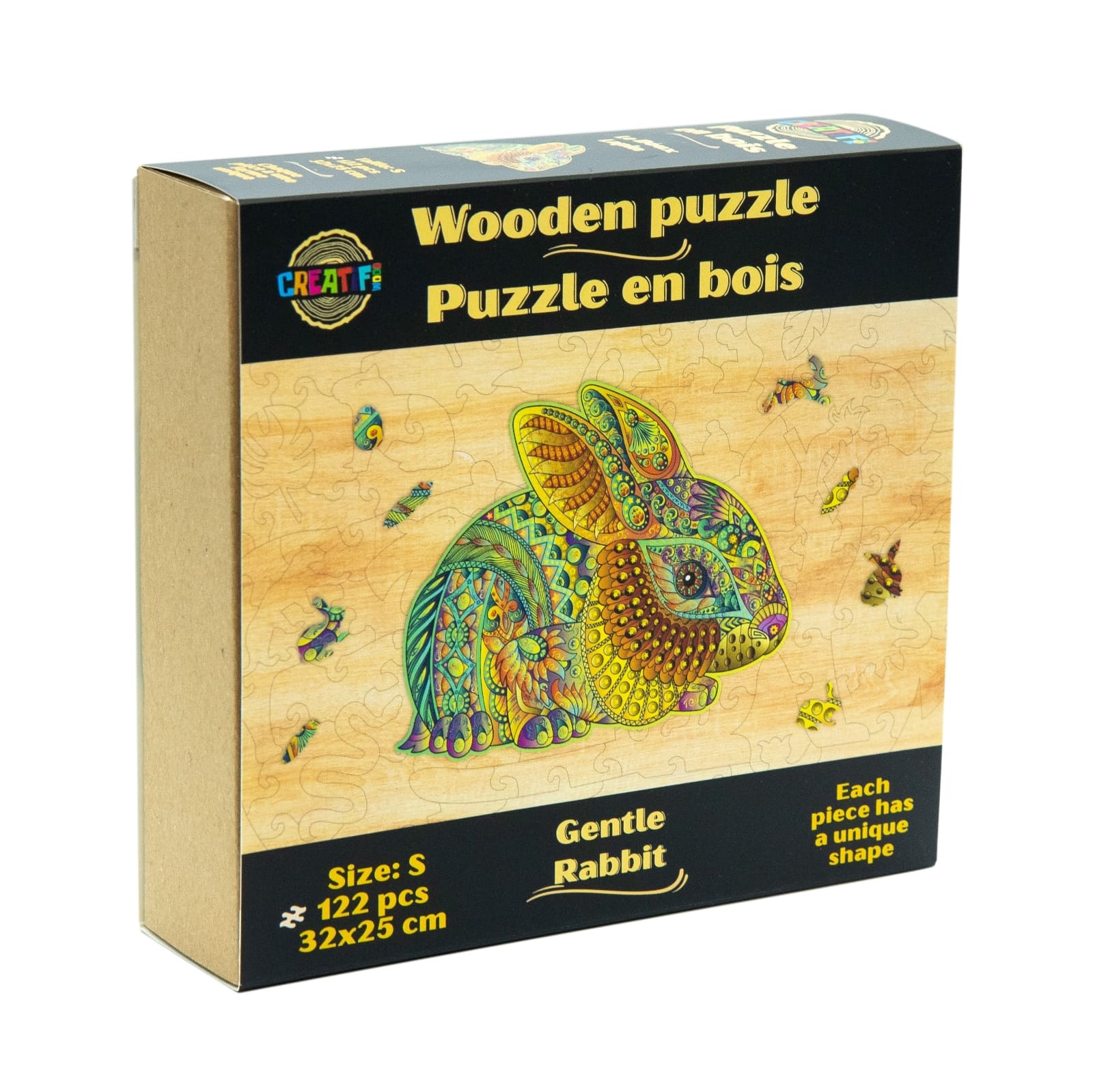Lapin avec des oeufs de Pâques - Puzzles en bois
