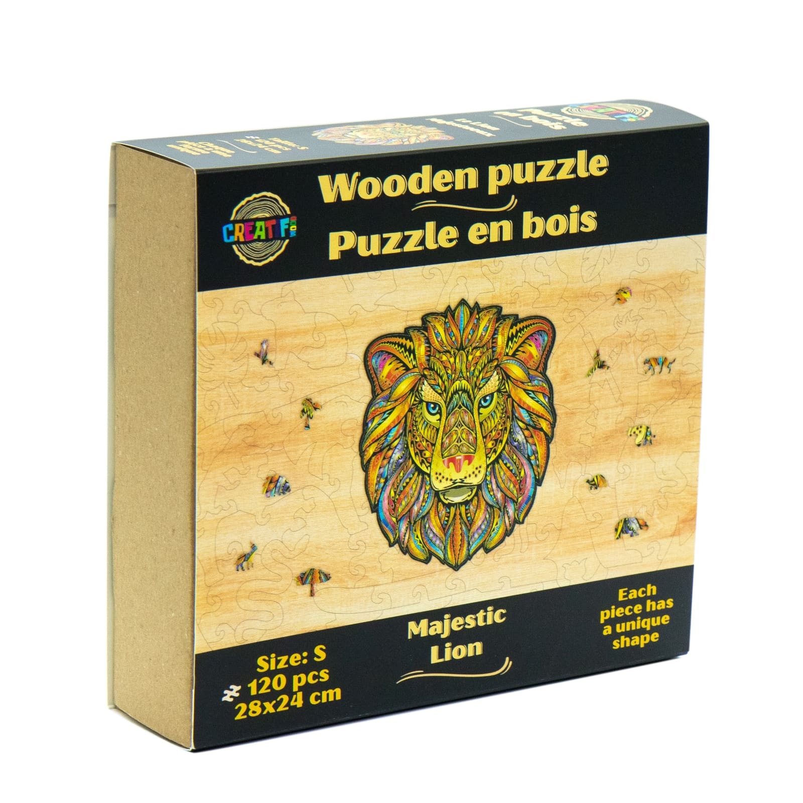 Puzzles en Bois Lion, Puzzle Bois Animaux,Forme Unique Meilleur