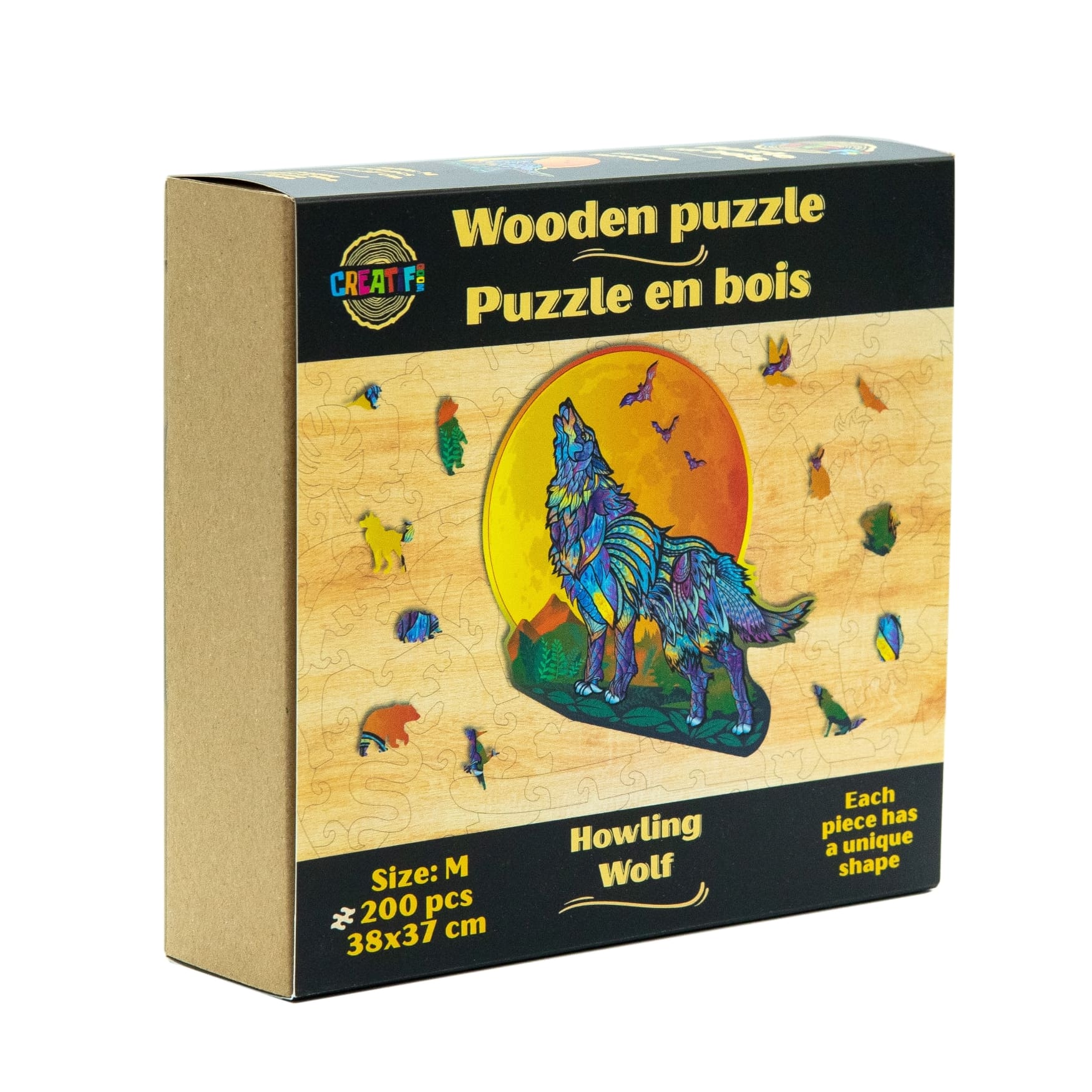 22€ sur Puzzle en bois 150 pièces Loup pour adultes et enfants_ multicolore  - Puzzle - Achat & prix