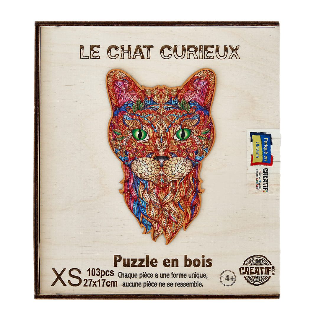 Puzzle en bois Chat 200 pièces pour adultes et enfants _ multicolore