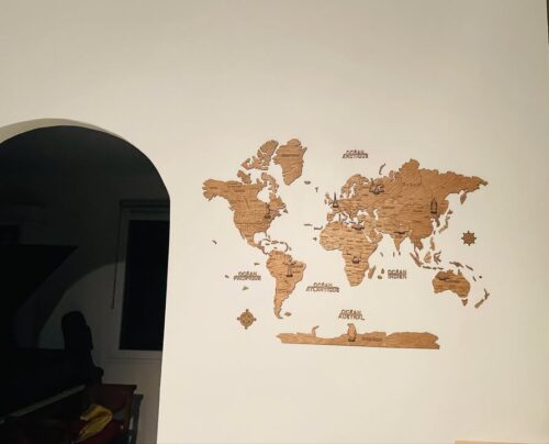 2D wooden world map Light photo review