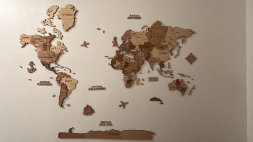 3D Wooden World Map Amber photo review