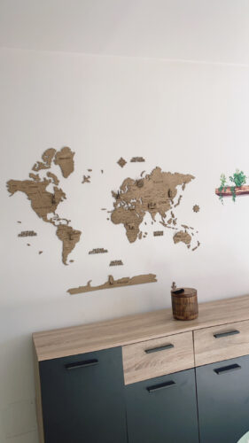 2D wooden world map Light photo review