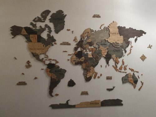 Carte du monde en bois 3D Graphite photo review