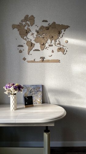 2D wooden world map Light photo review