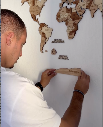 3D Wooden World Map Amber photo review