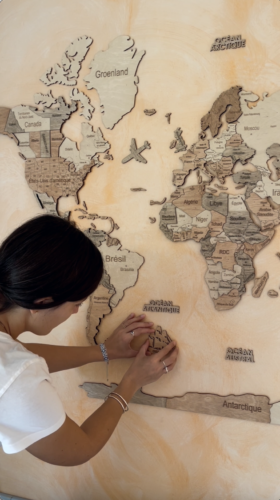 3D wooden world map Light photo review