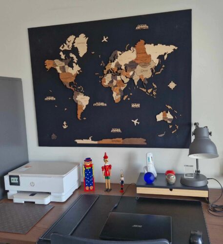 Carte du monde en bois 3D Multicolor photo review