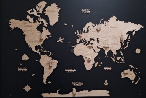 2D wooden world map Light photo review