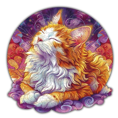 Chat zen  Puzzle en bois