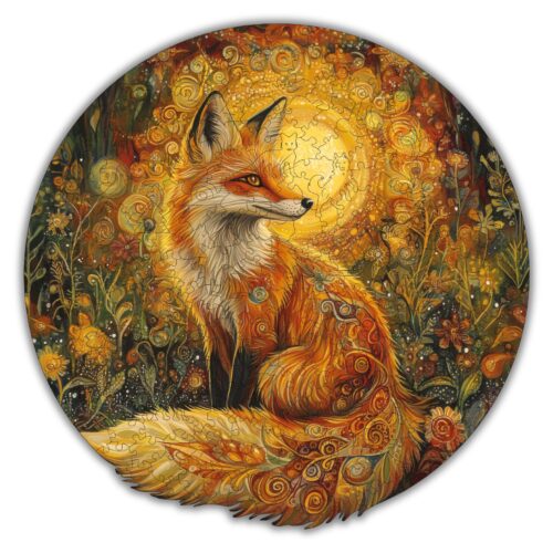 Renard doré  Puzzle en bois