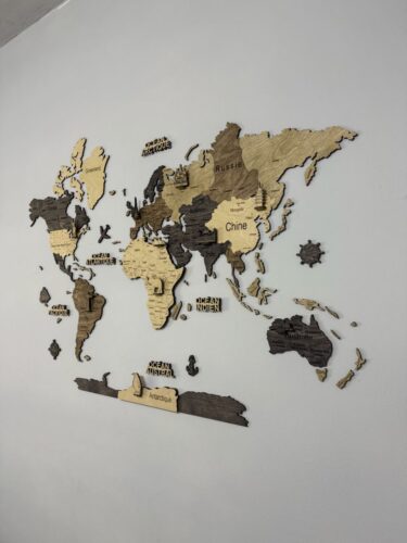 Carte du monde en bois 2D Multicolor photo review