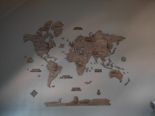 2D wooden world map Light photo review