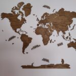 Carte du monde en bois 2D Foncée photo review