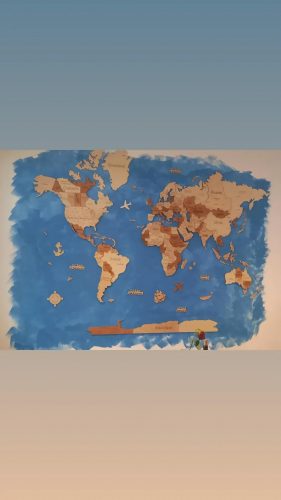 3D Wooden World Map Amber photo review