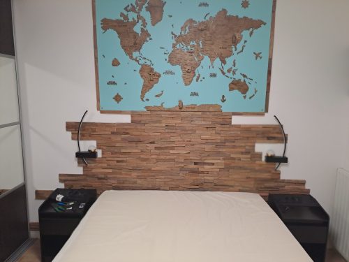 Carte du monde en bois 2D Foncée photo review