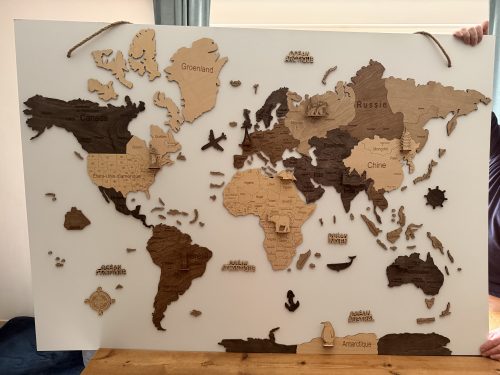 Carte du monde en bois 2D Multicolor photo review