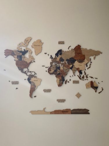 3D wooden world map Multicolor photo review